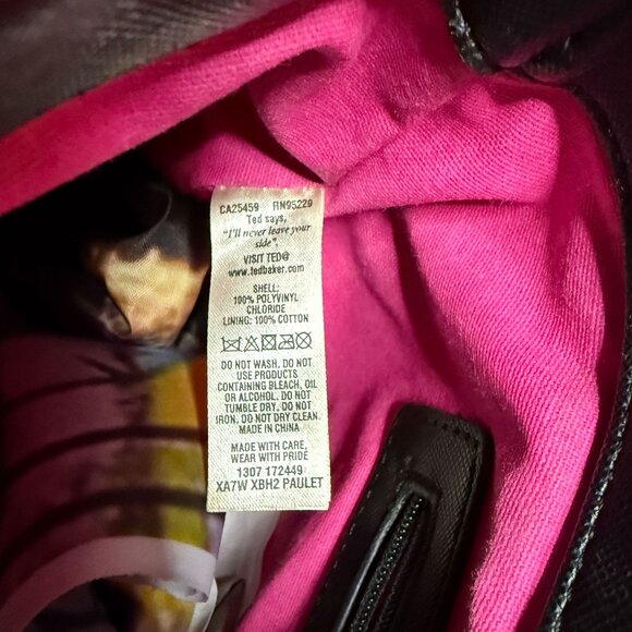 Ted Baker Floral Print Crossbody Bag with Removable Straps and Pink Lining - Picture 9 of 11